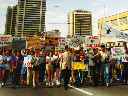 London Pro-Life downtown 1984